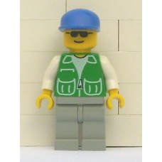 pck023 Jacket Green with 2 Large Pockets - Light Gray Legs, Blue Cap 